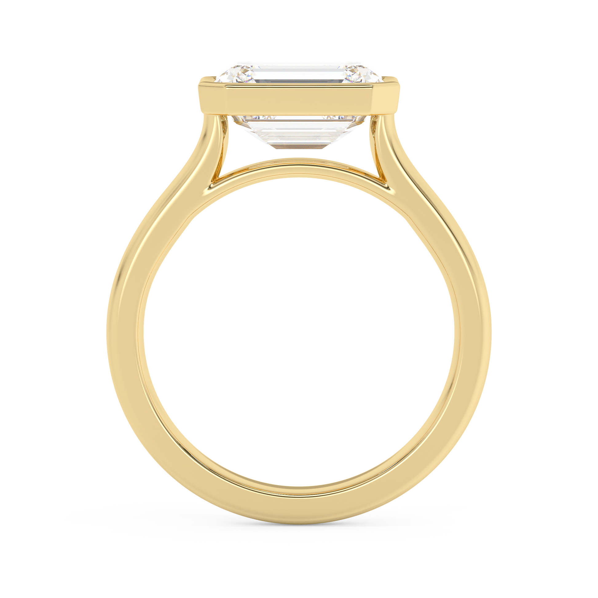 Emerald Solitaire Lab Grown Diamond Engagement Ring