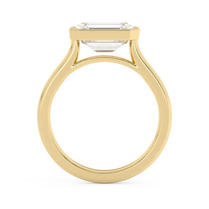 Emerald Solitaire Lab Grown Diamond Engagement Ring