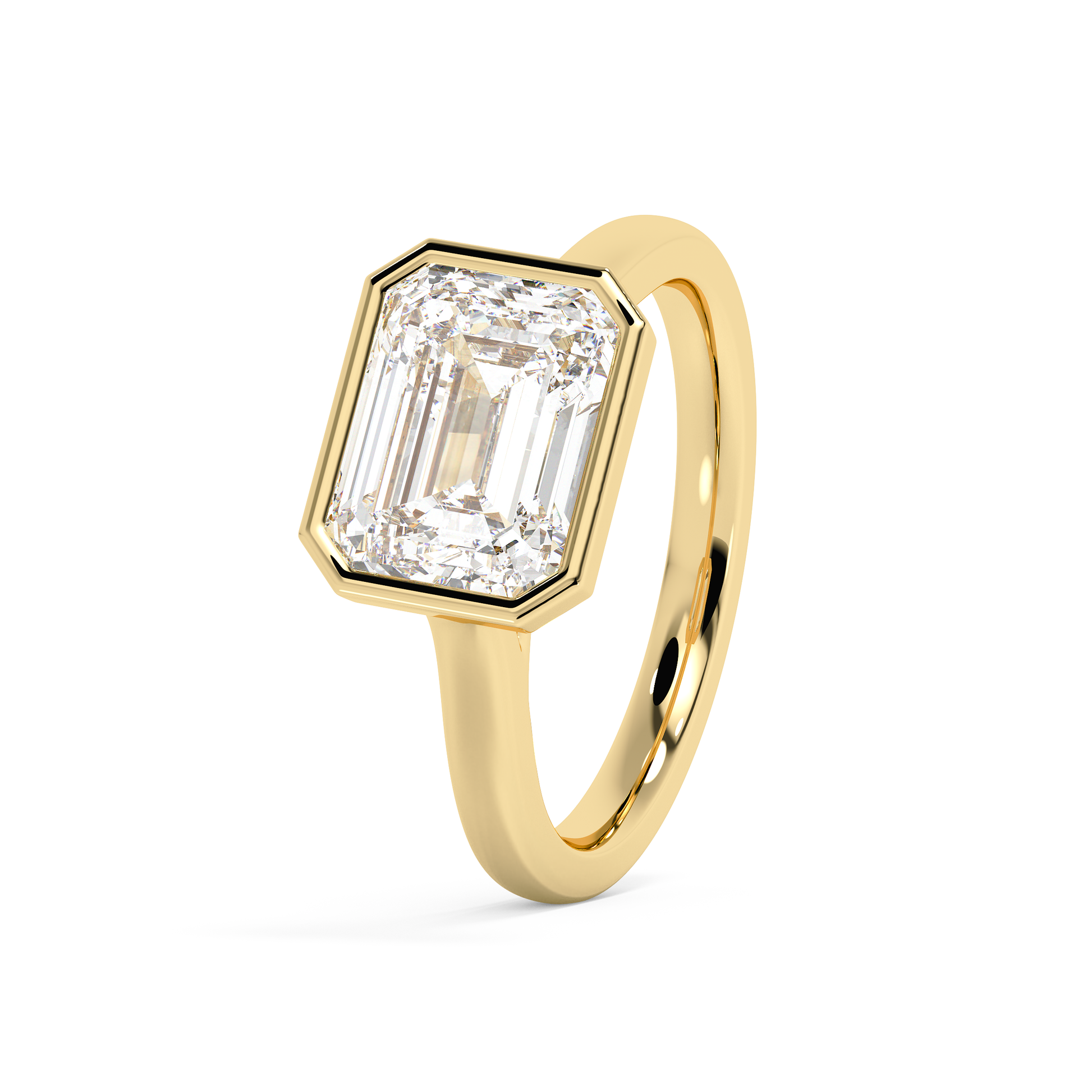 Emerald Solitaire Lab Grown Diamond Engagement Ring