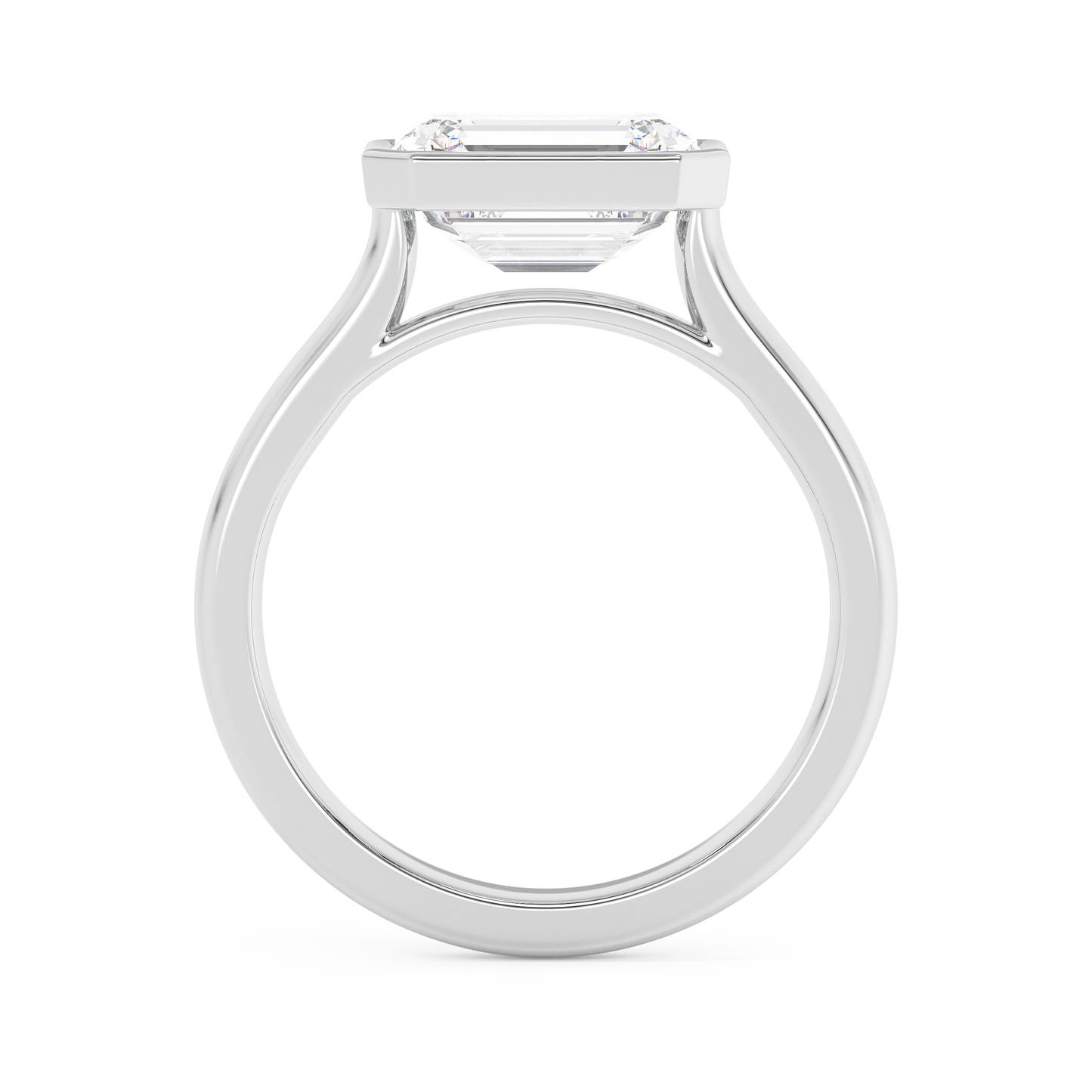 Emerald Solitaire Lab Grown Diamond Engagement Ring