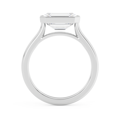 Emerald Solitaire Lab Grown Diamond Engagement Ring
