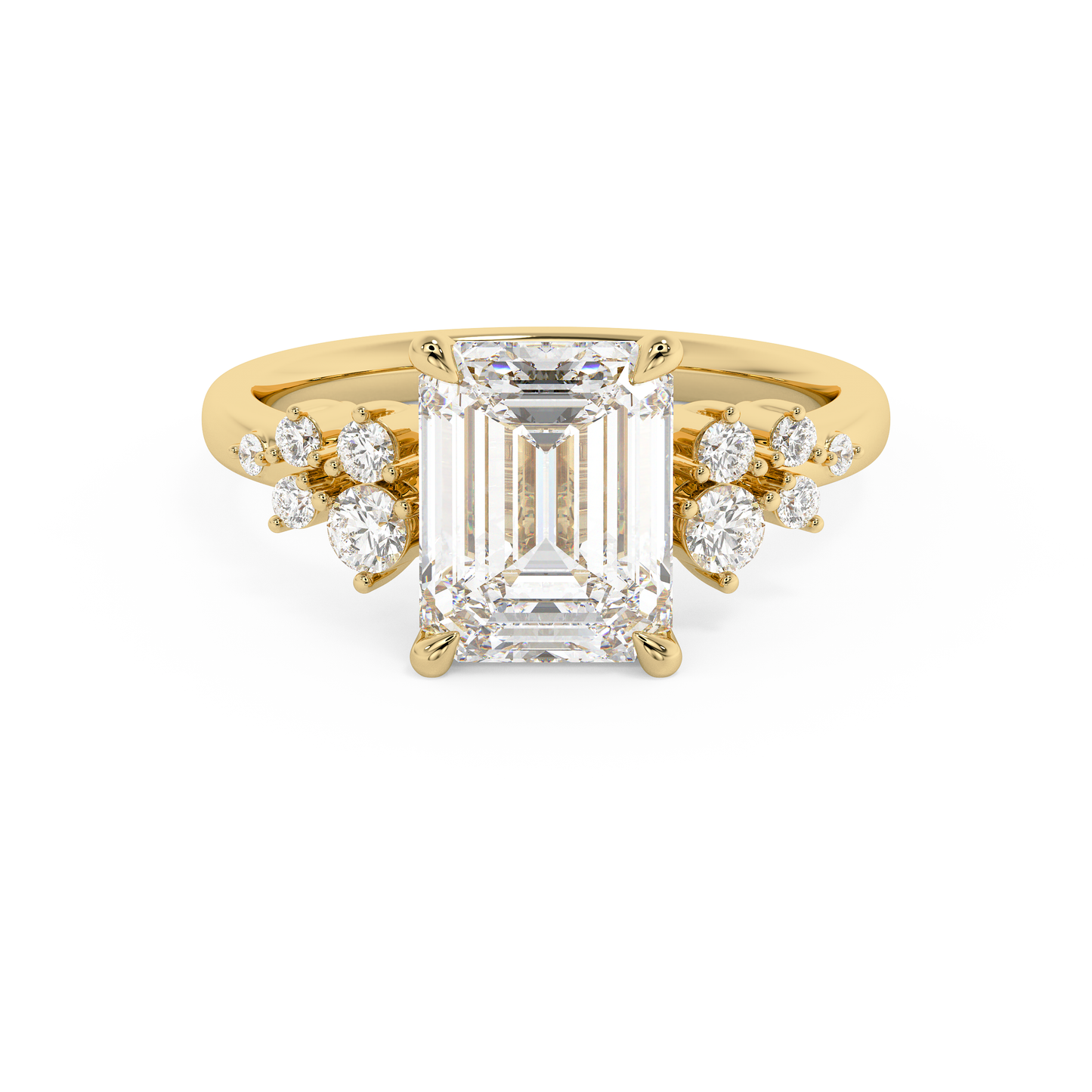 Emerald Solitaire Lab Grown Diamond Engagement Ring