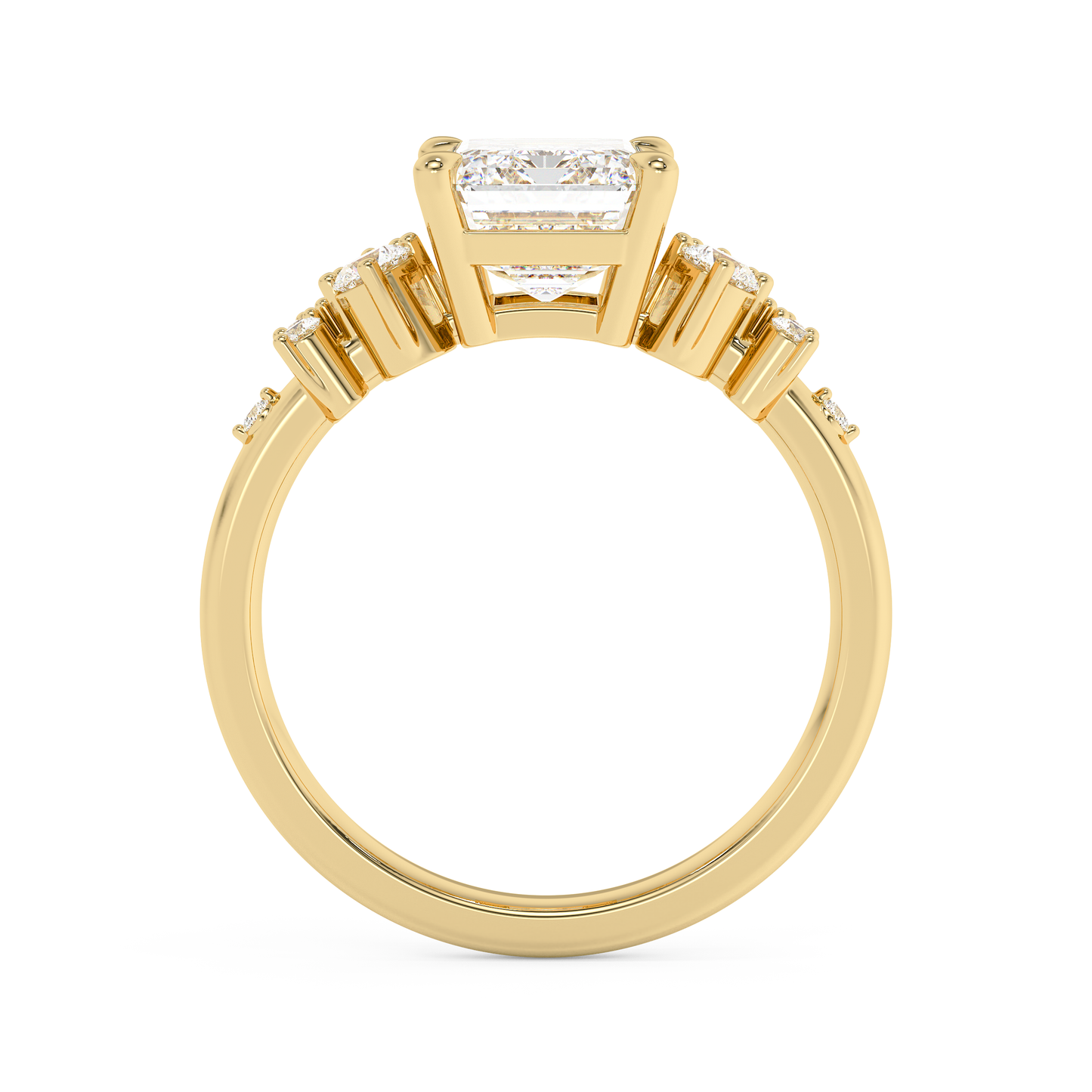 Emerald Solitaire Lab Grown Diamond Engagement Ring