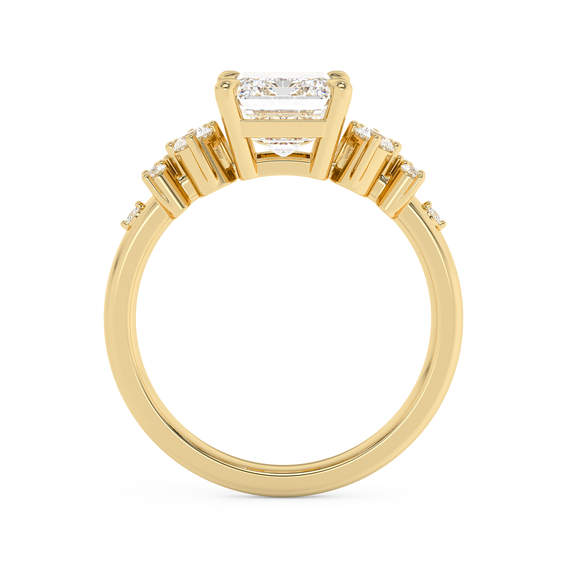 Emerald Solitaire Lab Grown Diamond Engagement Ring