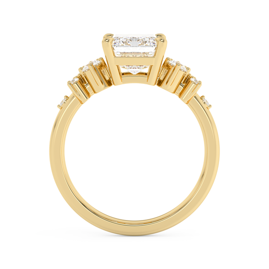 Emerald Solitaire Lab Grown Diamond Engagement Ring