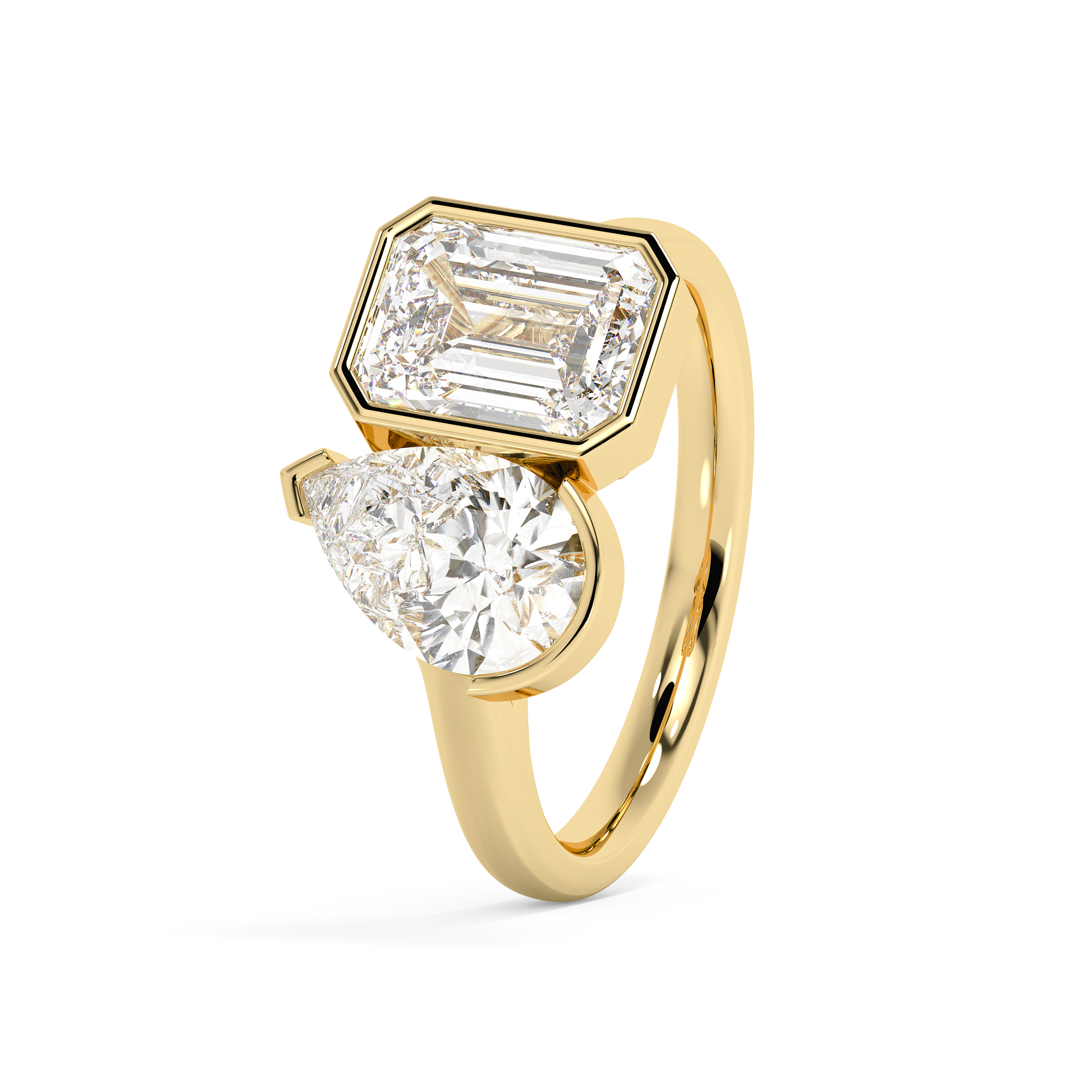 Emerald Solitaire Lab Grown Diamond Engagement Ring