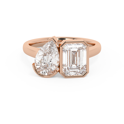 Emerald Solitaire Lab Grown Diamond Engagement Ring
