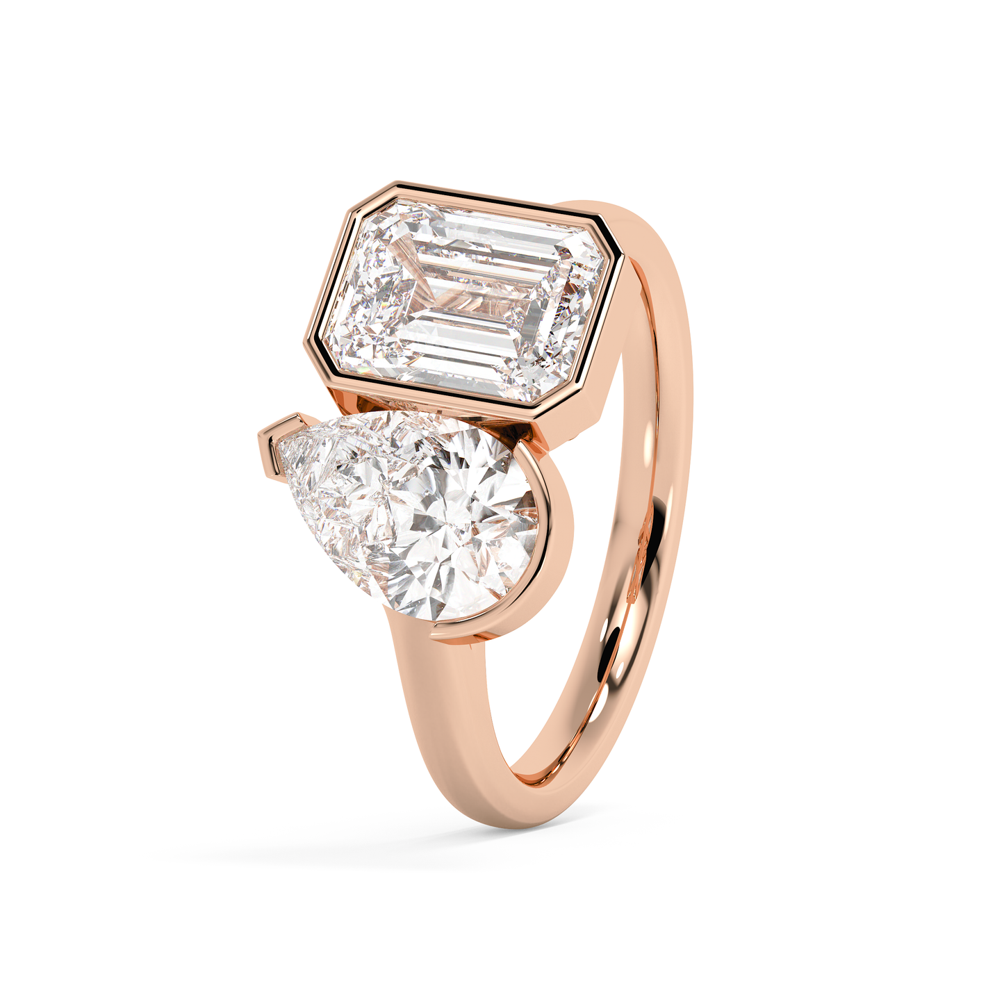 Emerald Solitaire Lab Grown Diamond Engagement Ring