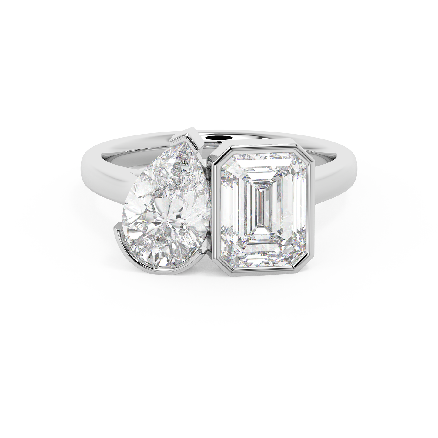Emerald Solitaire Lab Grown Diamond Engagement Ring