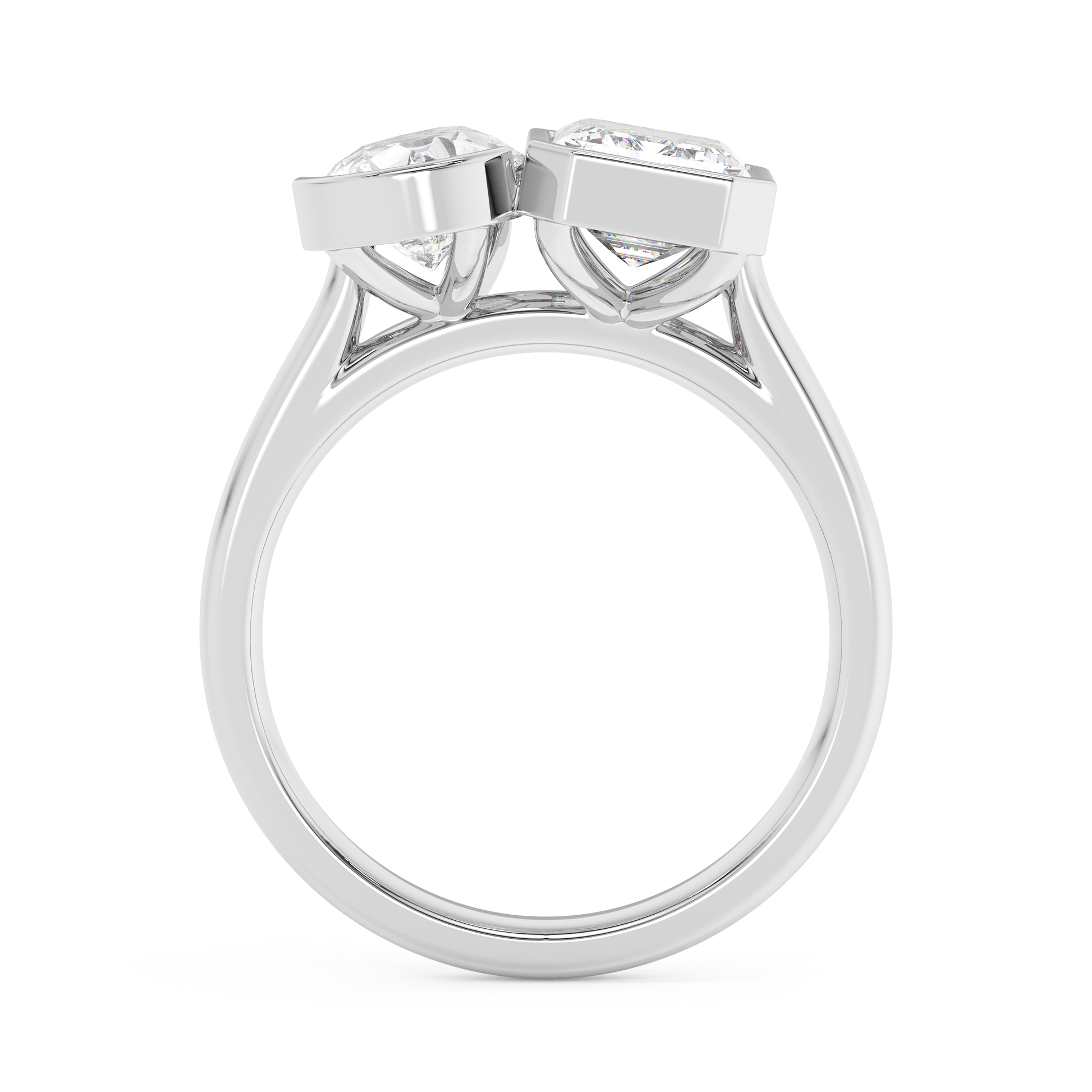 Emerald Solitaire Lab Grown Diamond Engagement Ring