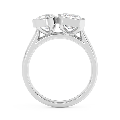 Emerald Solitaire Lab Grown Diamond Engagement Ring