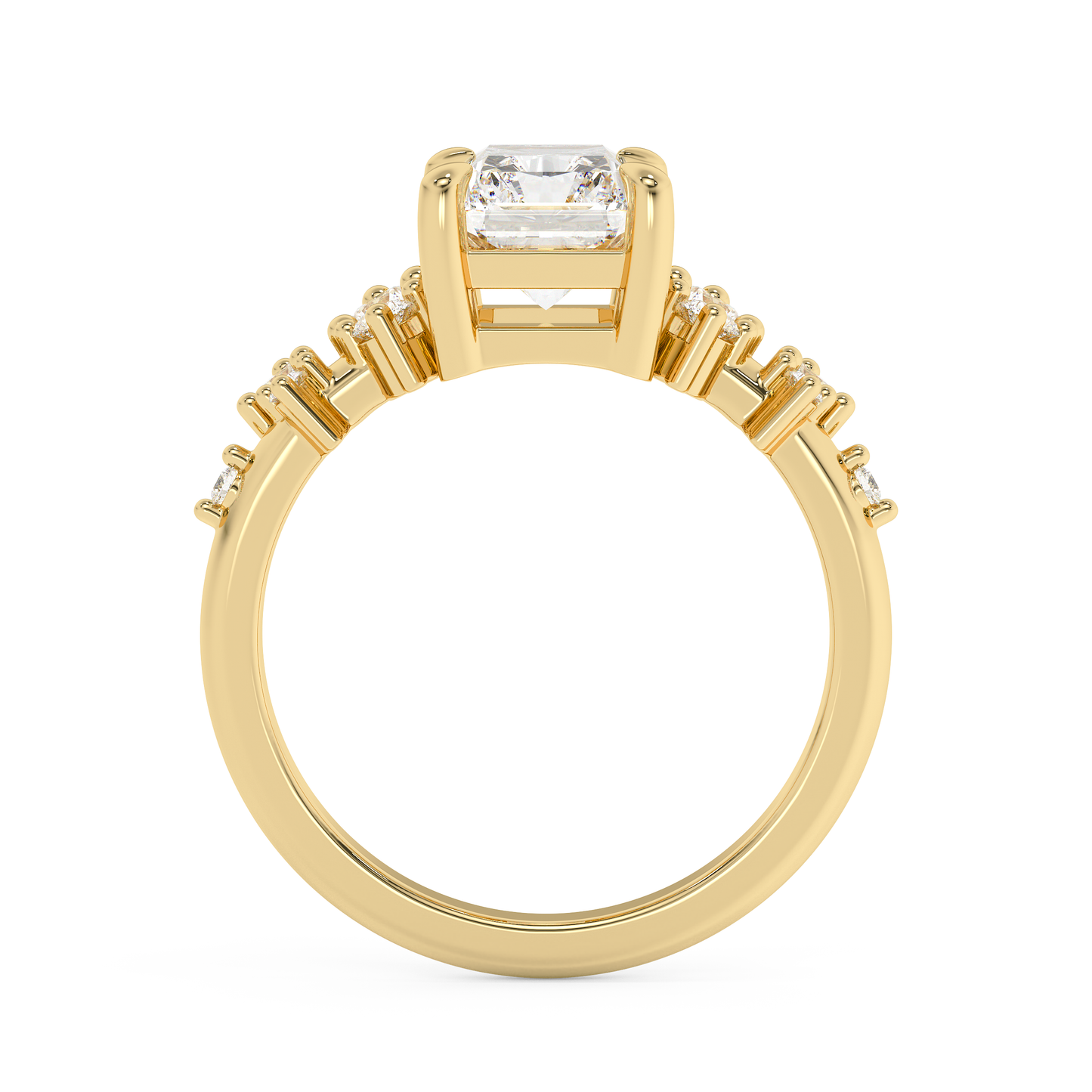 Radiant Cluster Lab Grown Diamond Engagement Ring