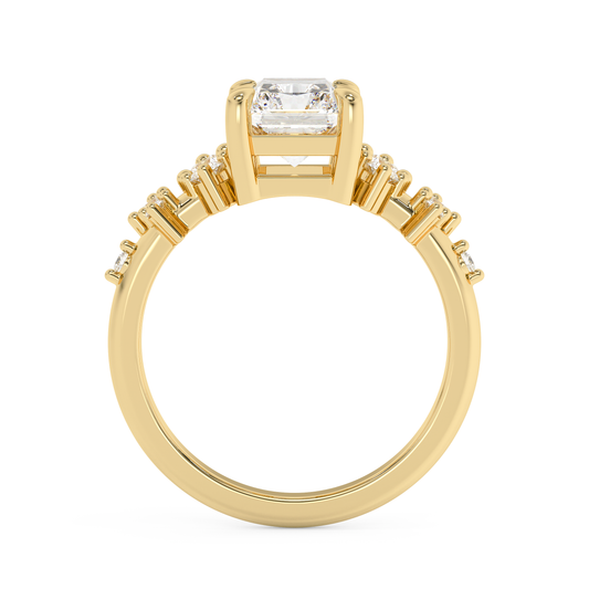 Radiant Cluster Lab Grown Diamond Engagement Ring