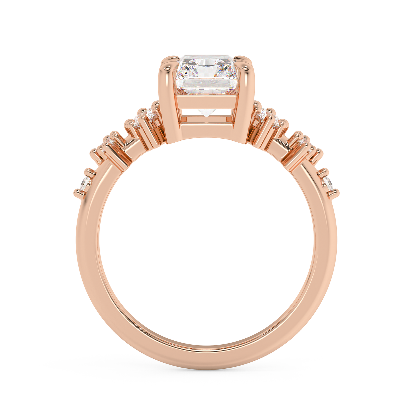 Radiant Cluster Lab Grown Diamond Engagement Ring