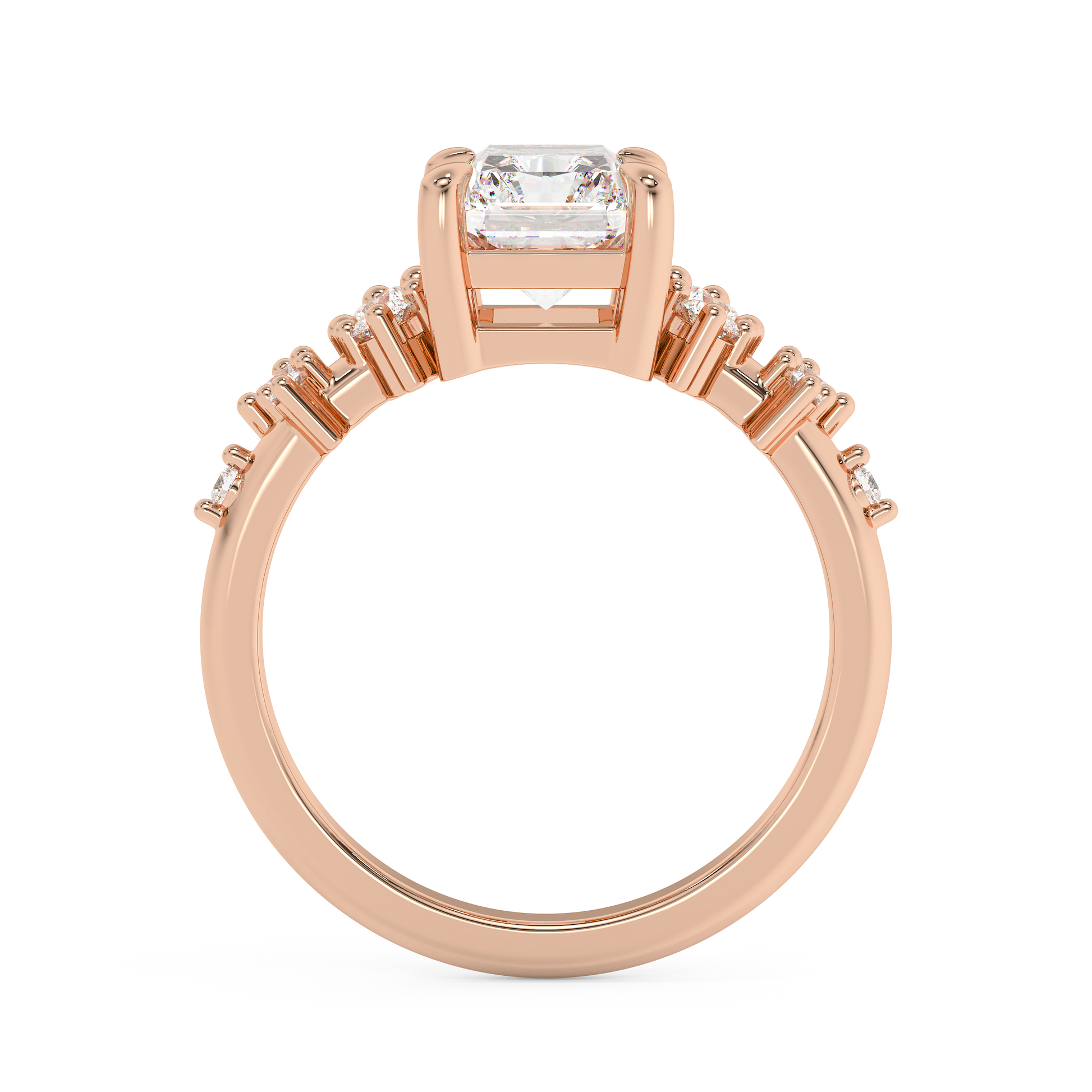 Radiant Cluster Lab Grown Diamond Engagement Ring