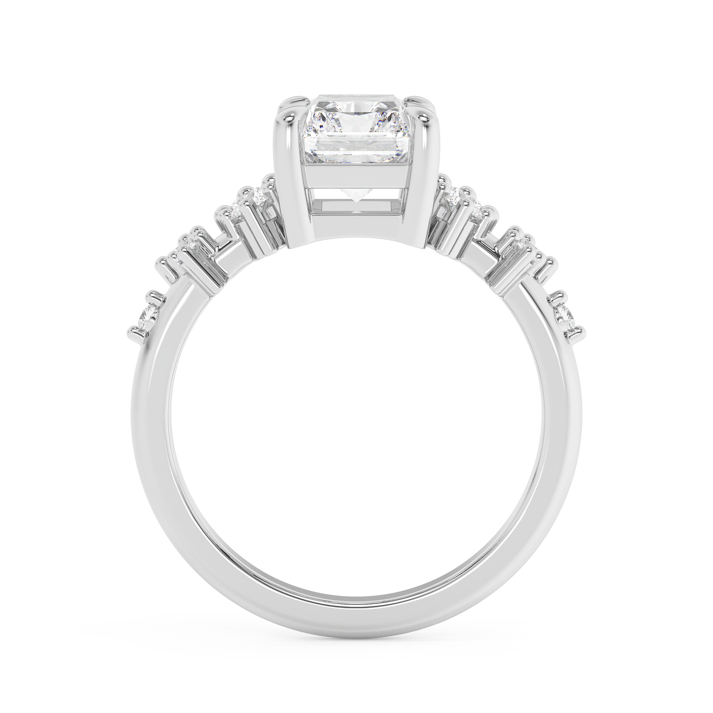 Radiant Cluster Lab Grown Diamond Engagement Ring