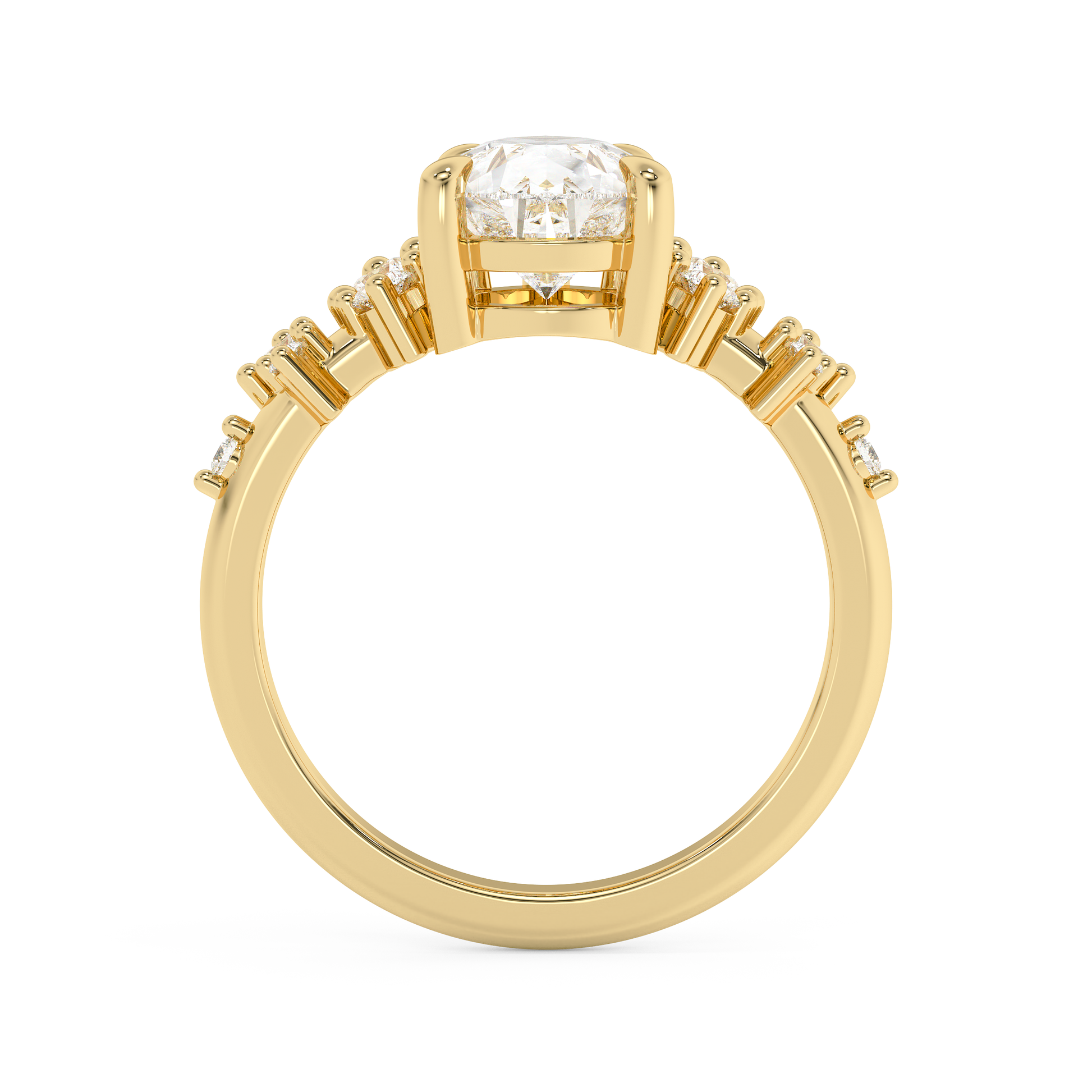 Pear Cluster Lab Grown Diamond Engagement Ring