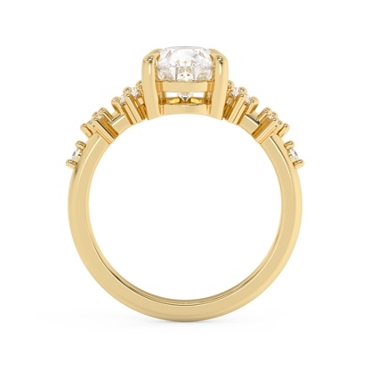 Pear Cluster Lab Grown Diamond Engagement Ring
