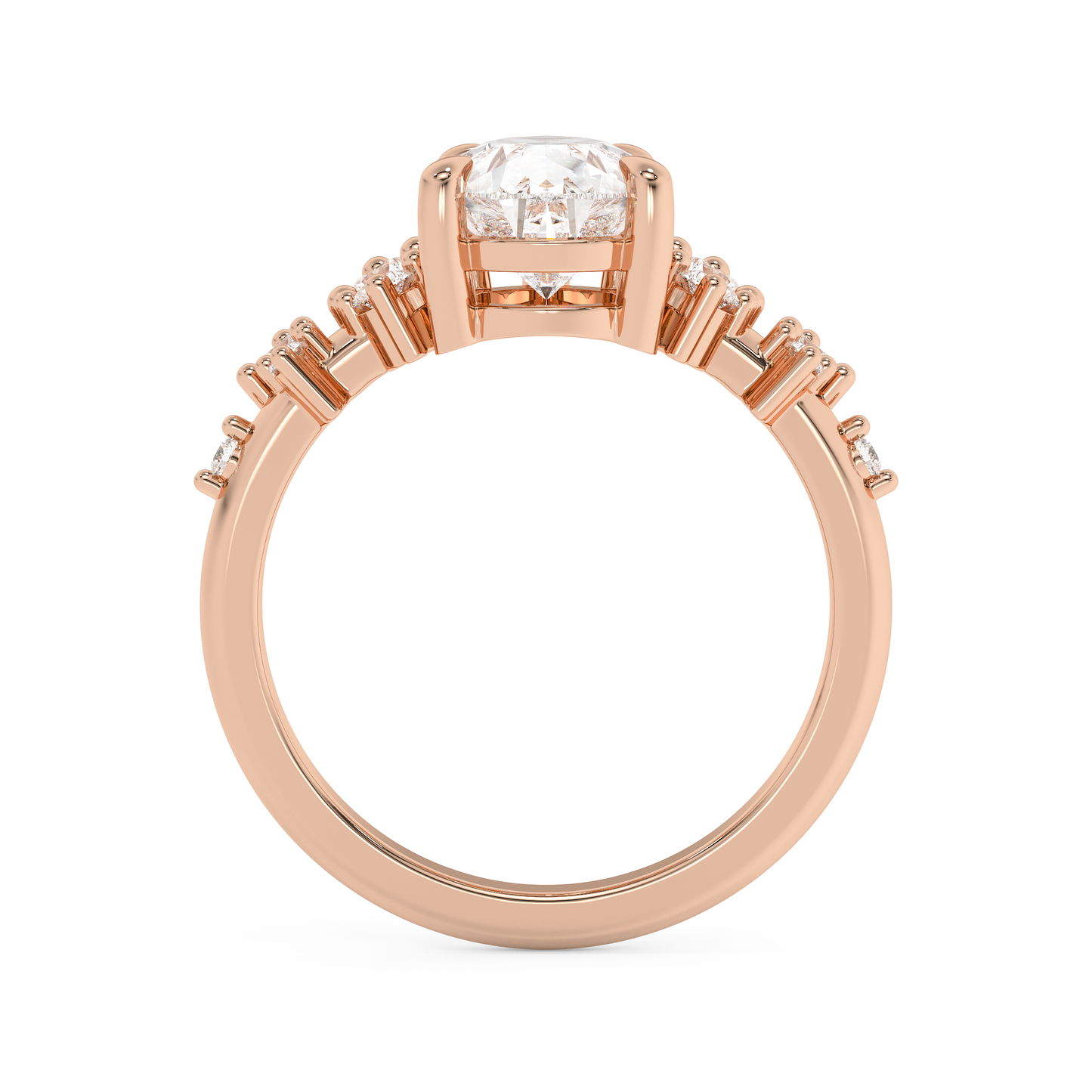 Pear Cluster Lab Grown Diamond Engagement Ring
