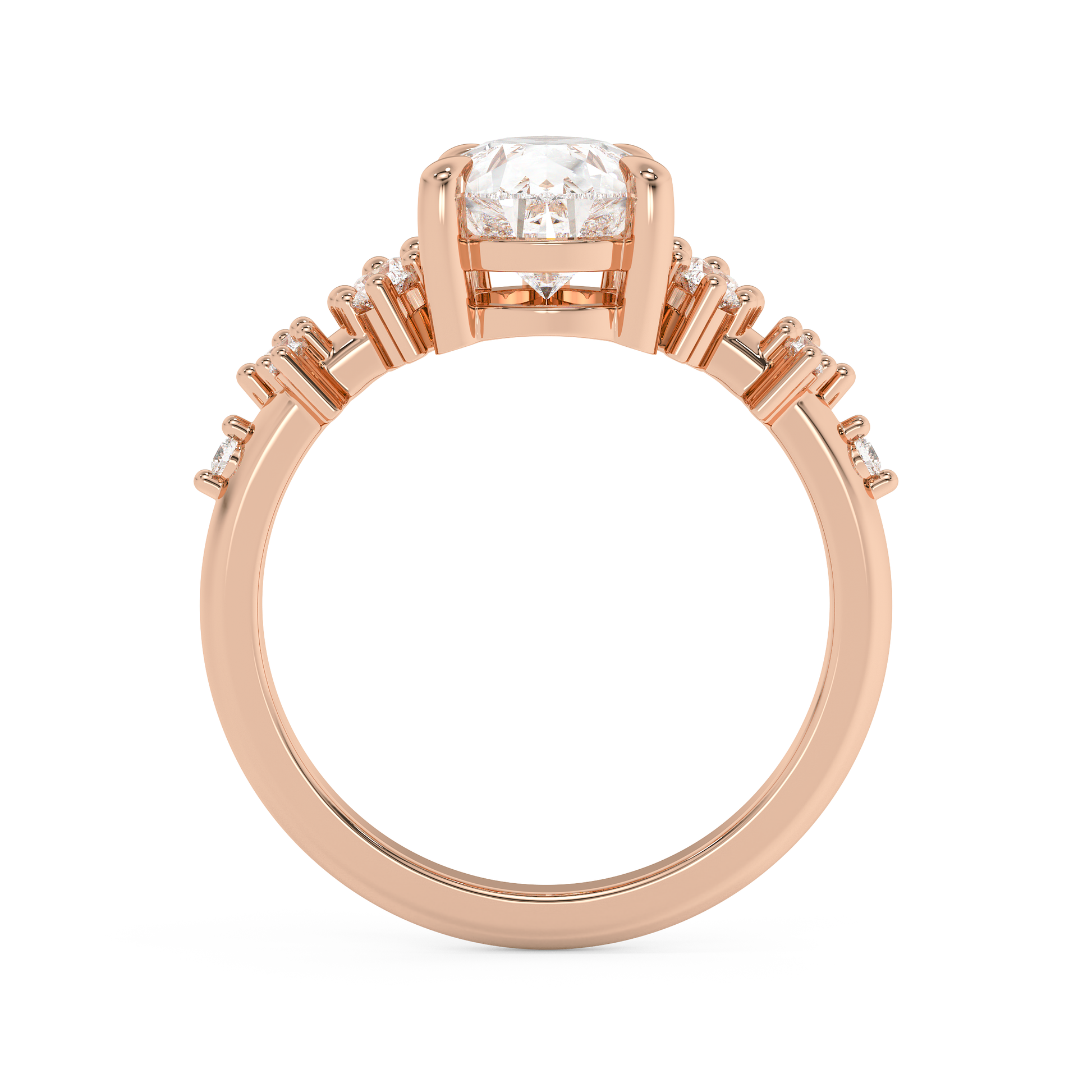 Pear Cluster Lab Grown Diamond Engagement Ring