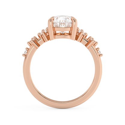 Pear Cluster Lab Grown Diamond Engagement Ring