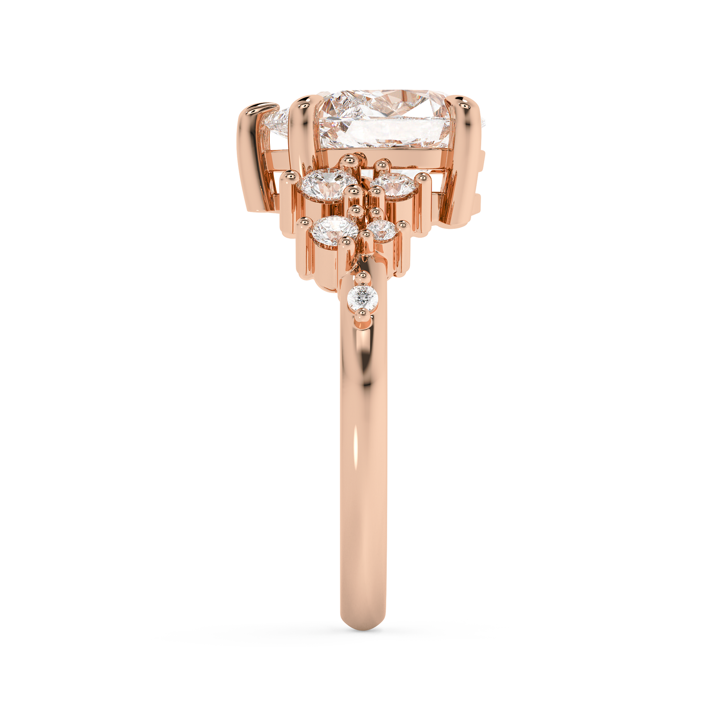 Pear Cluster Lab Grown Diamond Engagement Ring
