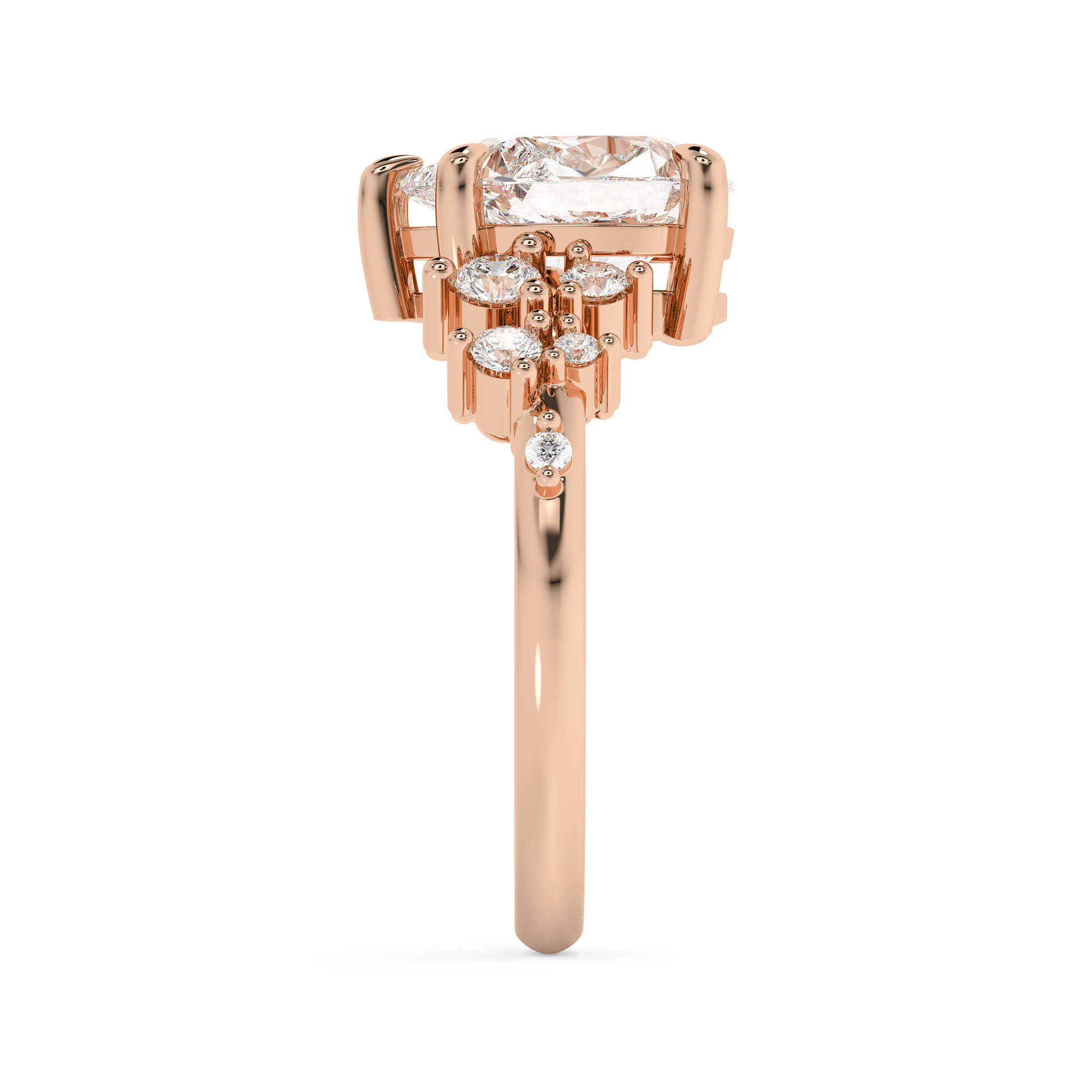 Pear Cluster Lab Grown Diamond Engagement Ring