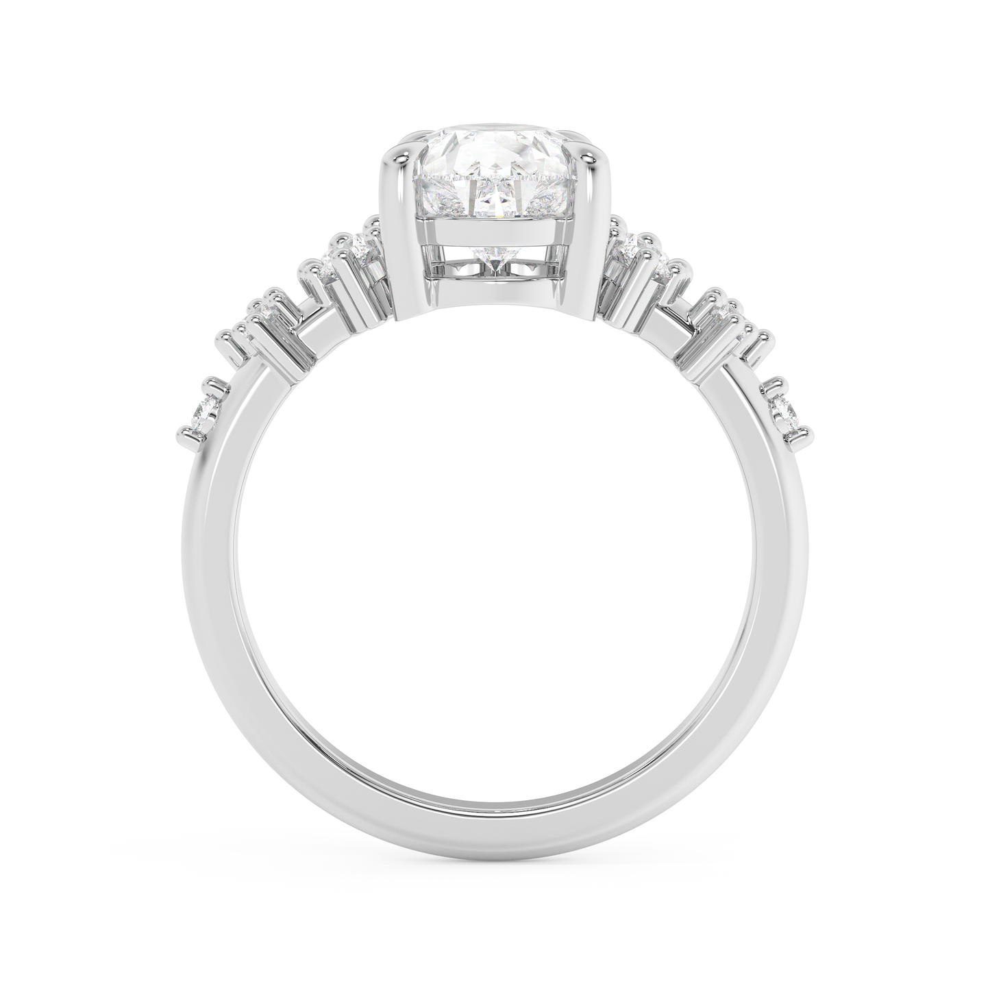Pear Cluster Lab Grown Diamond Engagement Ring