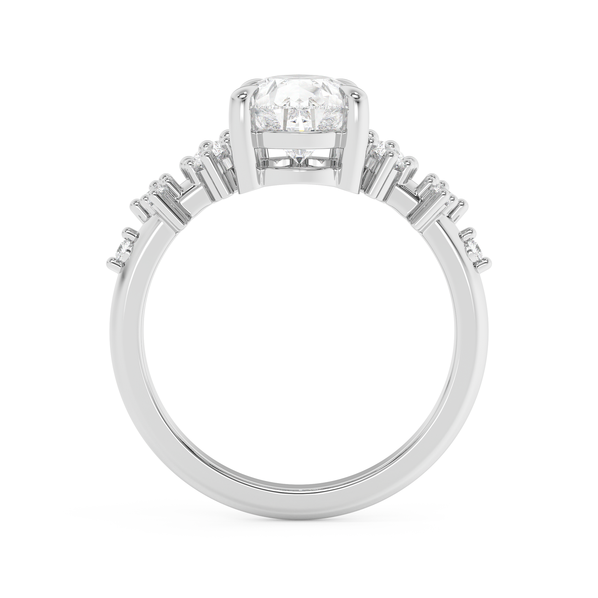 Pear Cluster Lab Grown Diamond Engagement Ring