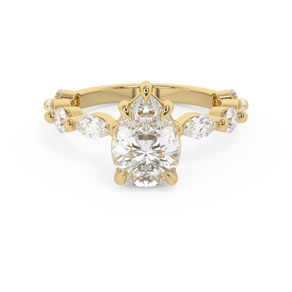 Pear Pave Lab Grown Diamond Engagement Ring