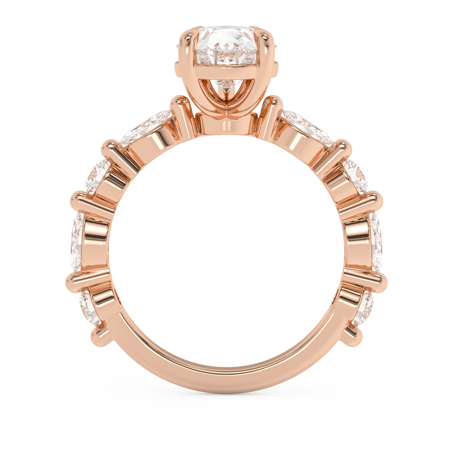 Pear Pave Lab Grown Diamond Engagement Ring