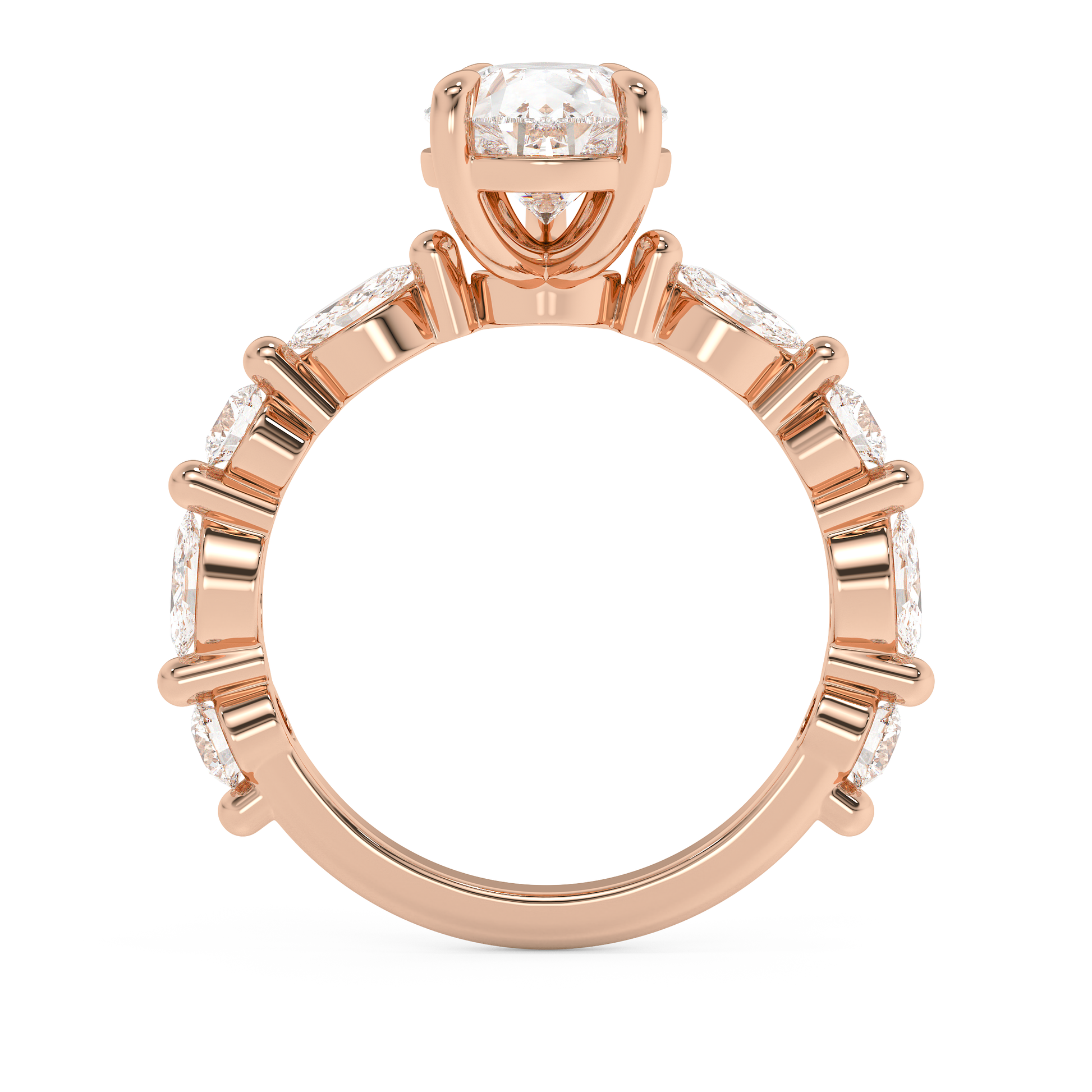 Pear Pave Lab Grown Diamond Engagement Ring