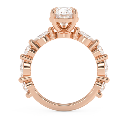 Pear Pave Lab Grown Diamond Engagement Ring