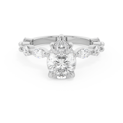 Pear Pave Lab Grown Diamond Engagement Ring