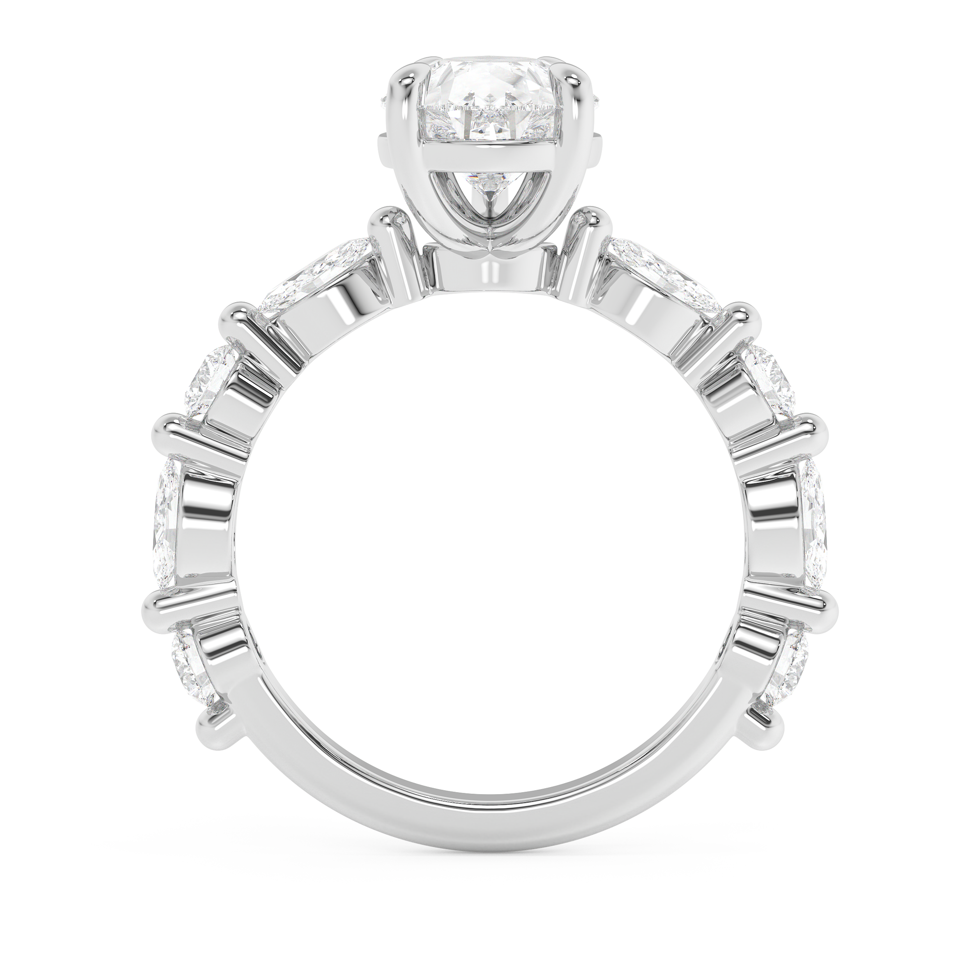 Pear Pave Lab Grown Diamond Engagement Ring