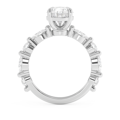 Pear Pave Lab Grown Diamond Engagement Ring