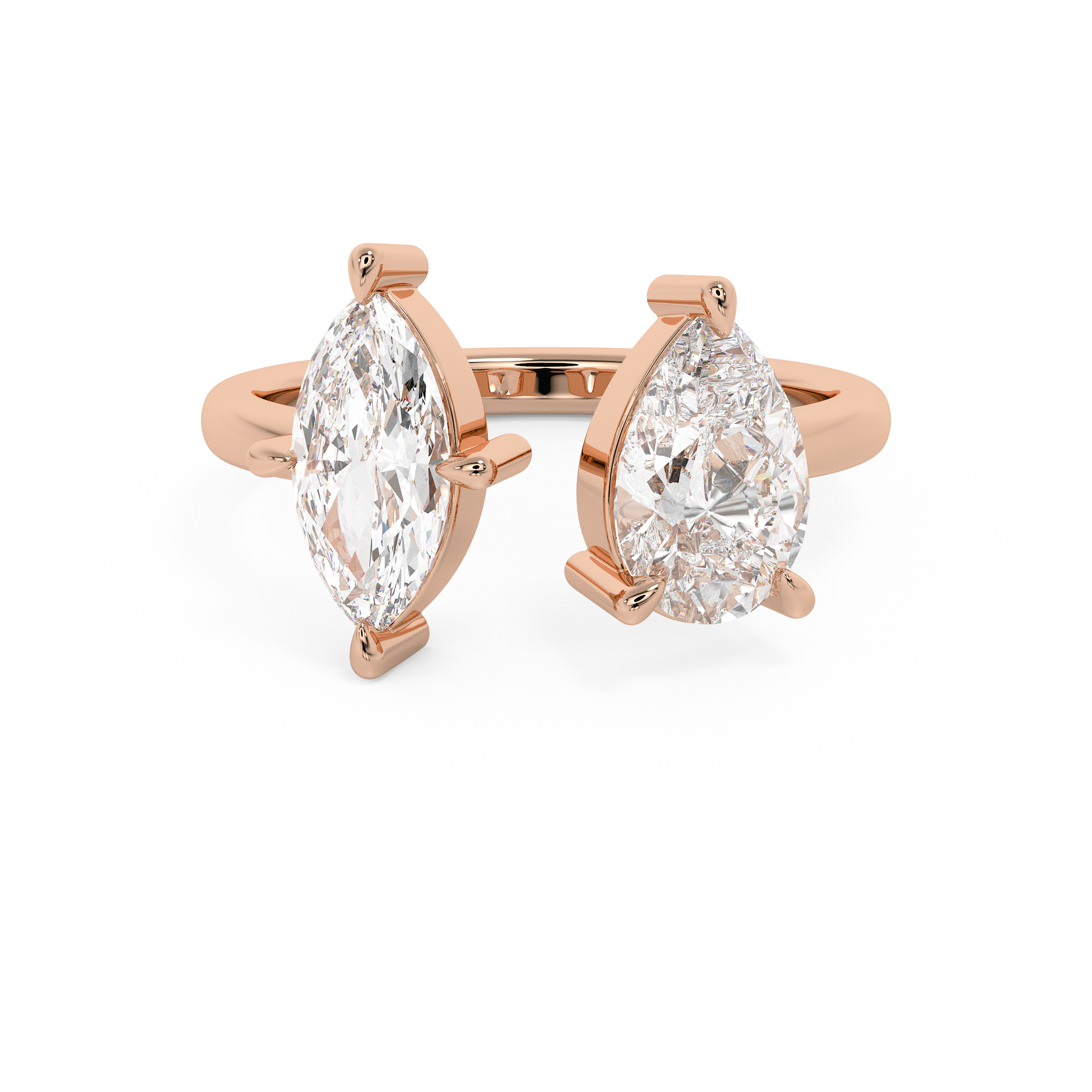2 TCW Pear & Marquise Toi Et Moi Lab Grown Diamond Engagement Ring