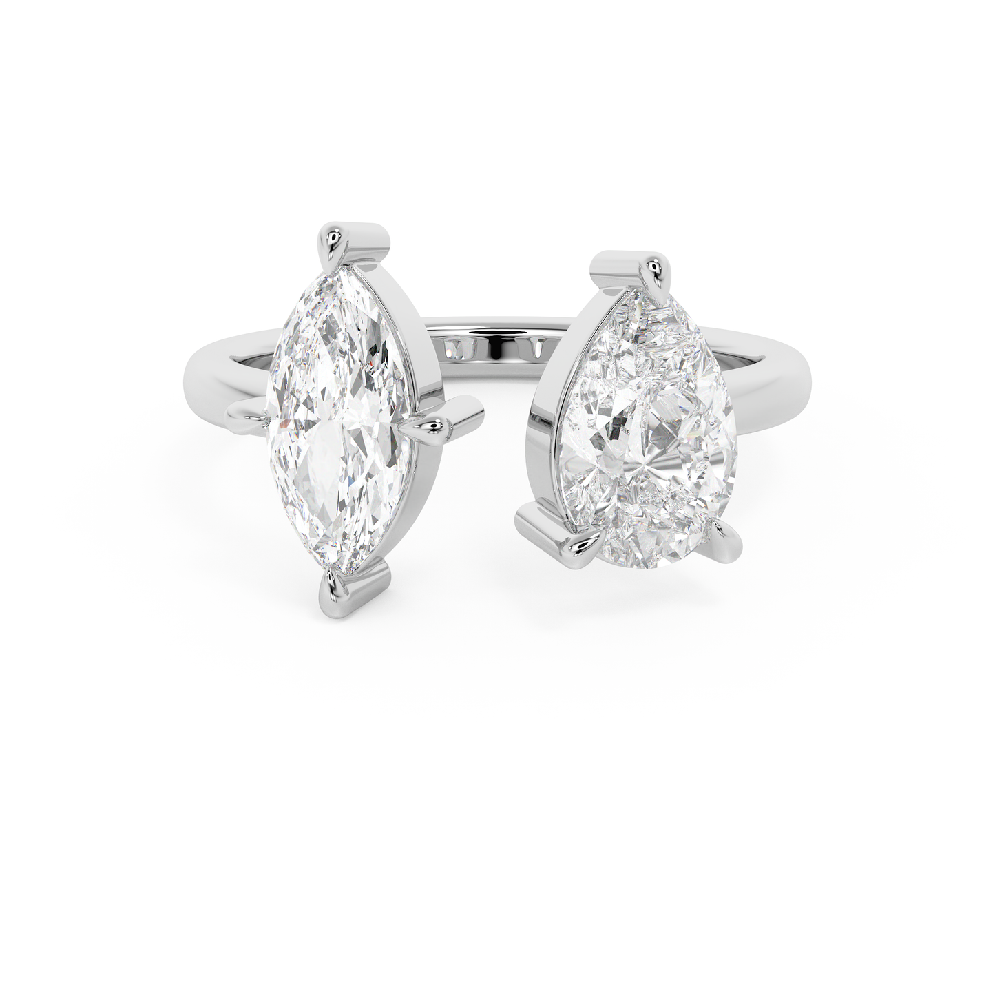 2 TCW Pear & Marquise Toi Et Moi Lab Grown Diamond Engagement Ring