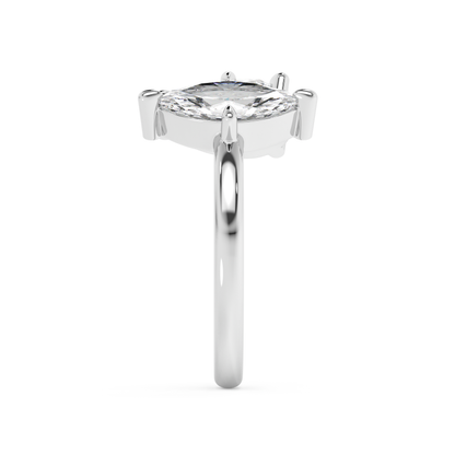 2 TCW Pear & Marquise Toi Et Moi Lab Grown Diamond Engagement Ring