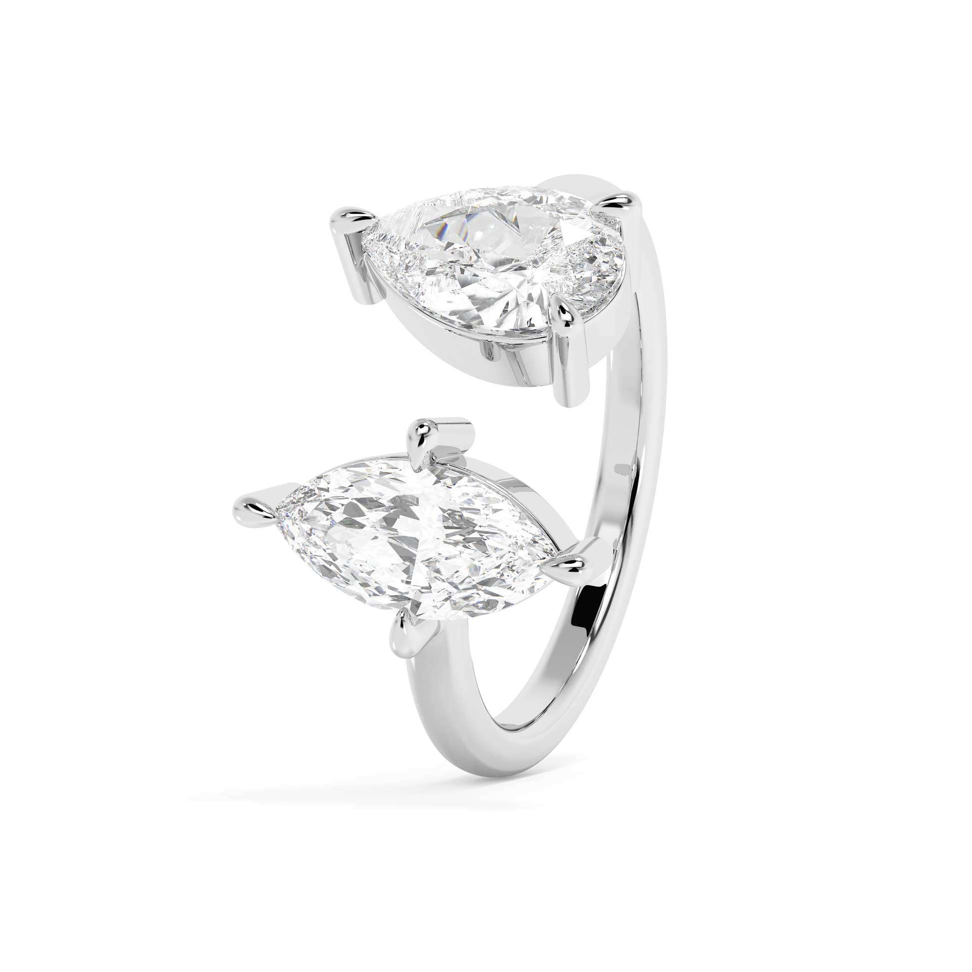 2 TCW Pear & Marquise Toi Et Moi Lab Grown Diamond Engagement Ring
