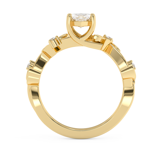 Marquise Nature Inspired Lab Grown Diamond Engagement Ring