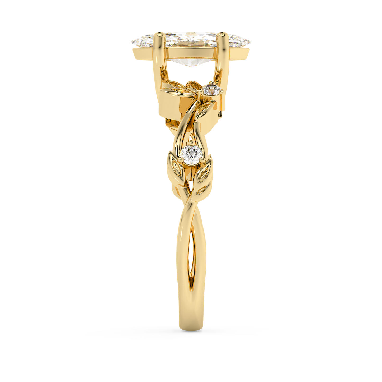 Marquise Nature Inspired Lab Grown Diamond Engagement Ring