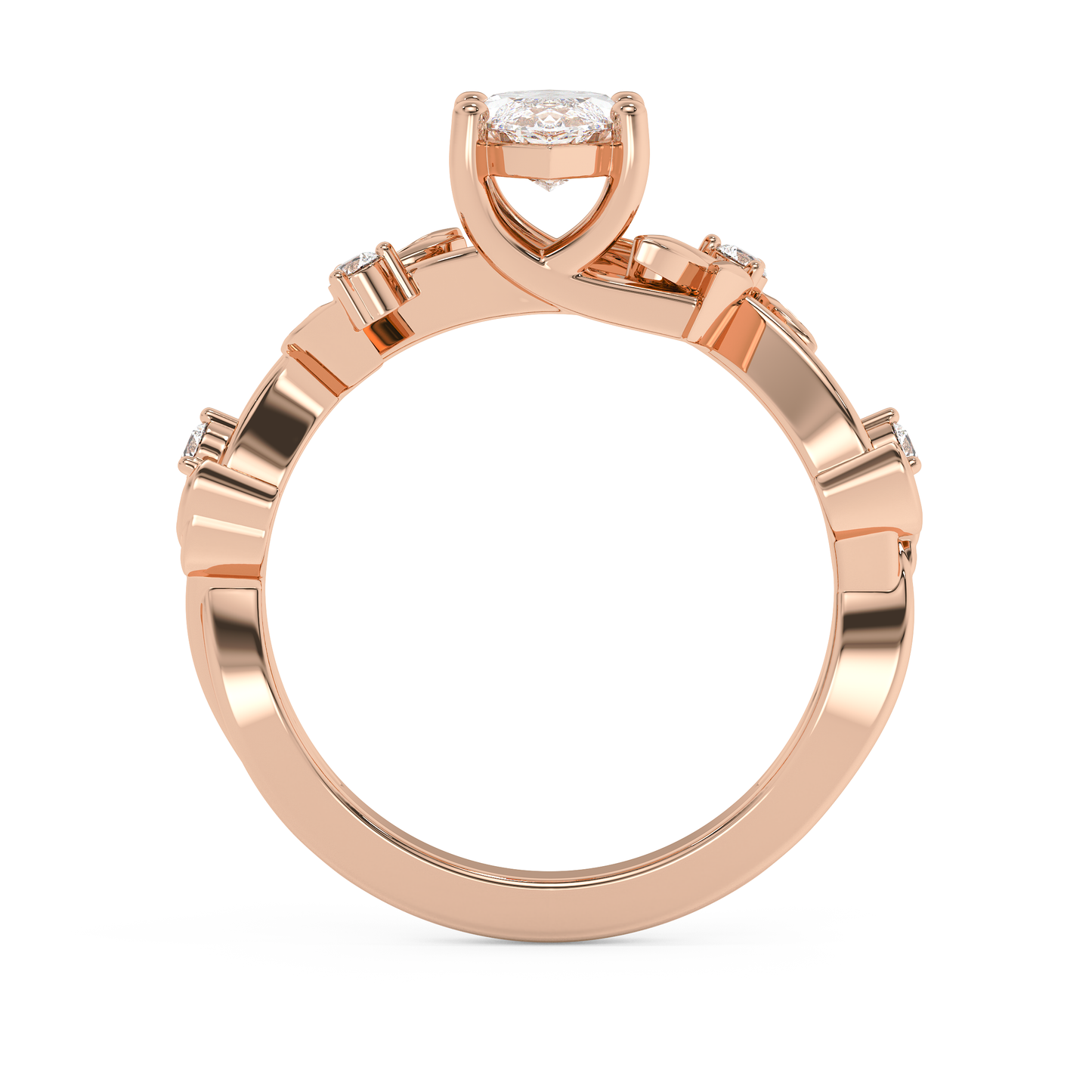 Marquise Nature Inspired Lab Grown Diamond Engagement Ring
