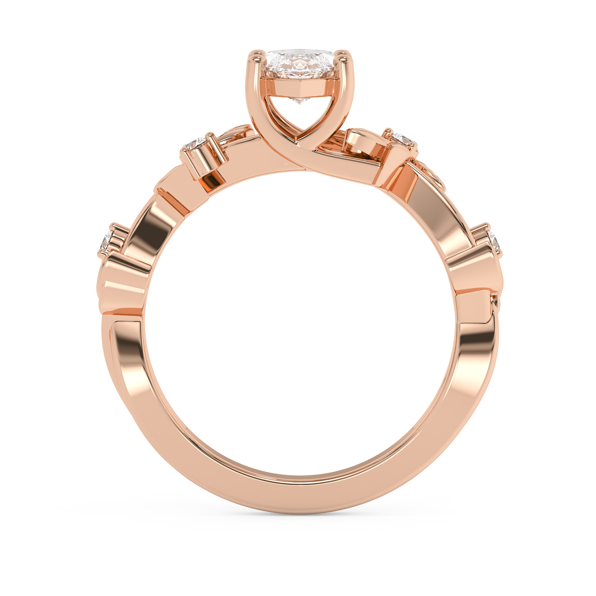 Marquise Nature Inspired Lab Grown Diamond Engagement Ring