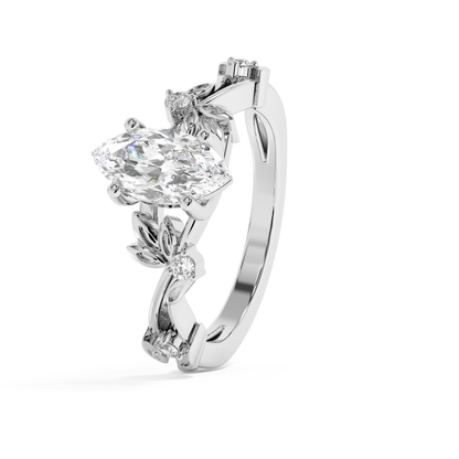 Marquise Nature Inspired Lab Grown Diamond Engagement Ring