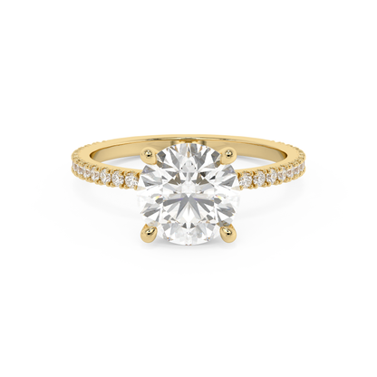 Emerald Solitaire Lab Grown Diamond Engagement Ring