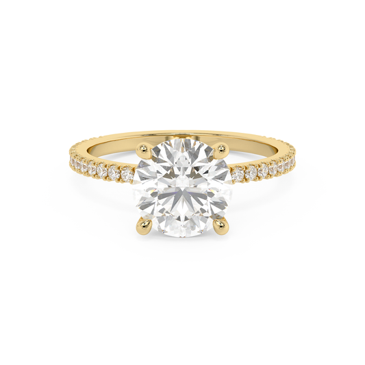 Emerald Solitaire Lab Grown Diamond Engagement Ring