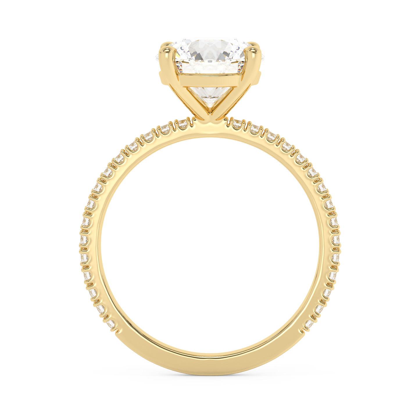 Emerald Solitaire Lab Grown Diamond Engagement Ring