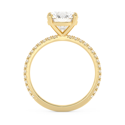 Emerald Solitaire Lab Grown Diamond Engagement Ring