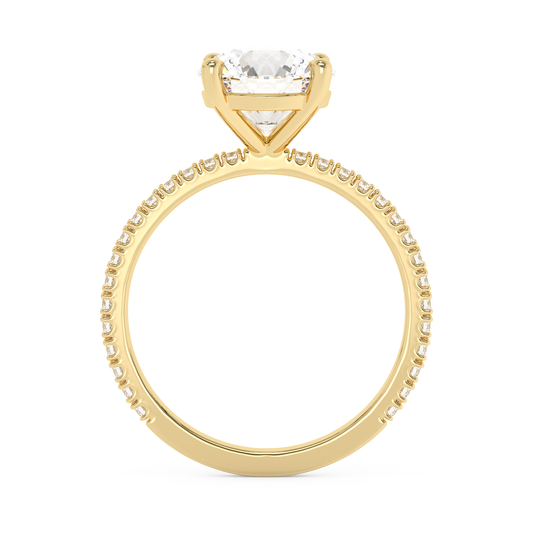 Emerald Solitaire Lab Grown Diamond Engagement Ring